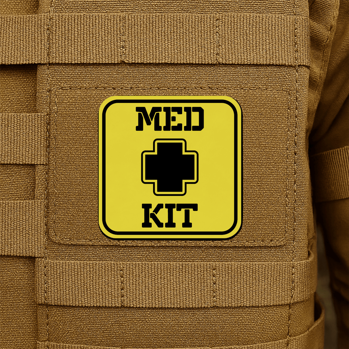 MED KIT IFAK Pouch Identification Patch 2"x2" Hook & Loop | Made in USA - LoneStar Adhesive