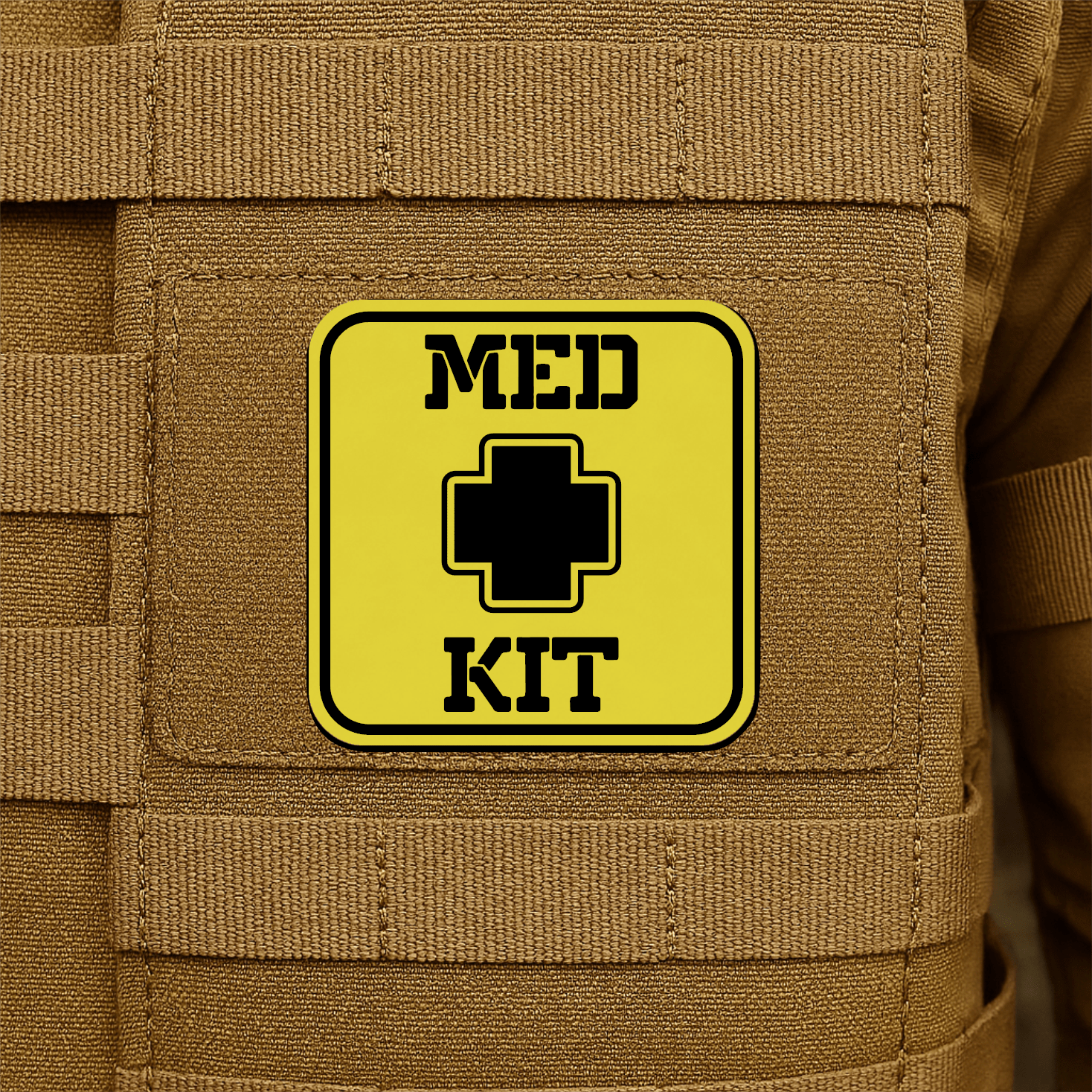 MED KIT IFAK Pouch Identification Patch 2"x2" Hook & Loop | Made in USA - LoneStar Adhesive