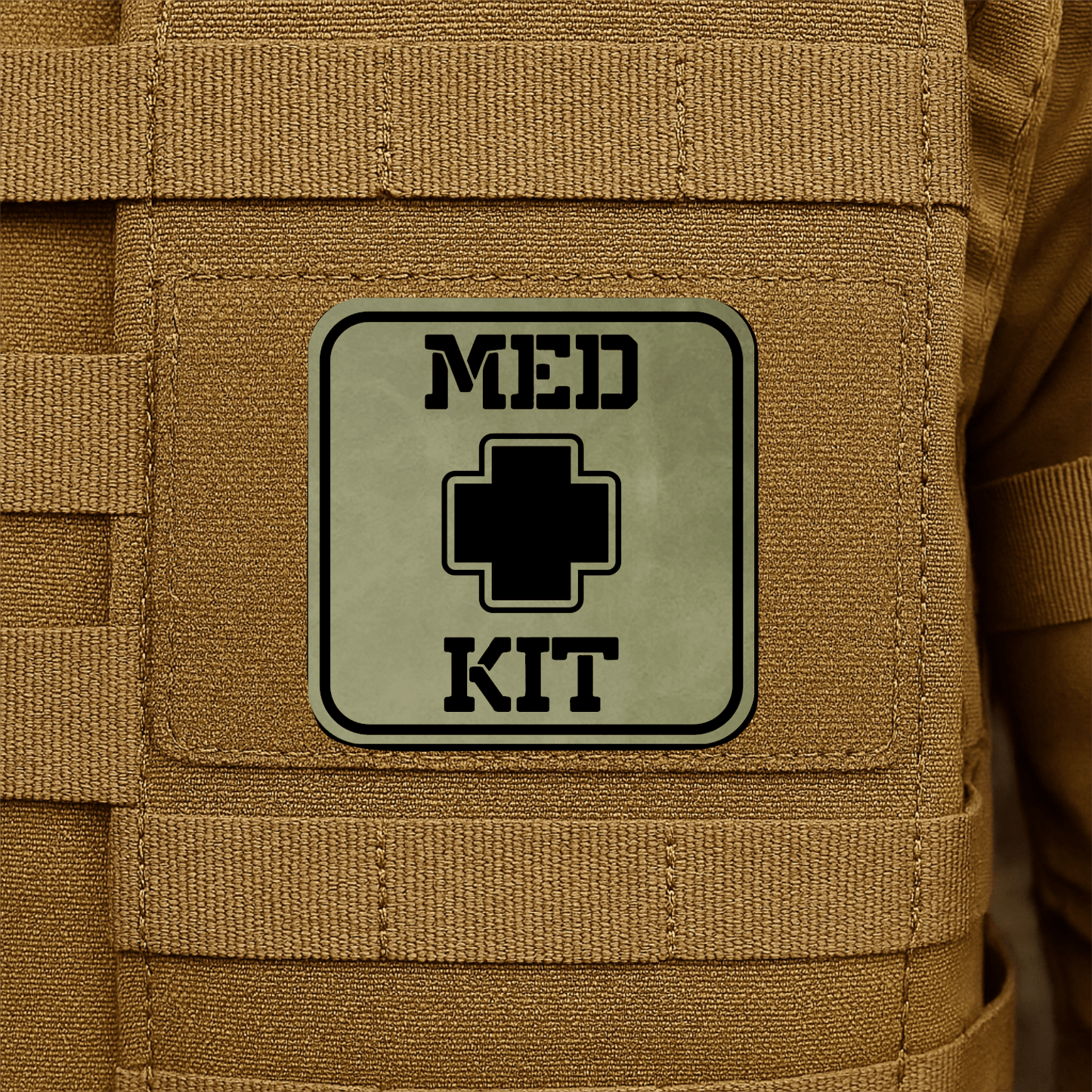 MED KIT IFAK Pouch Identification Patch 2"x2" Hook & Loop | Made in USA - LoneStar Adhesive