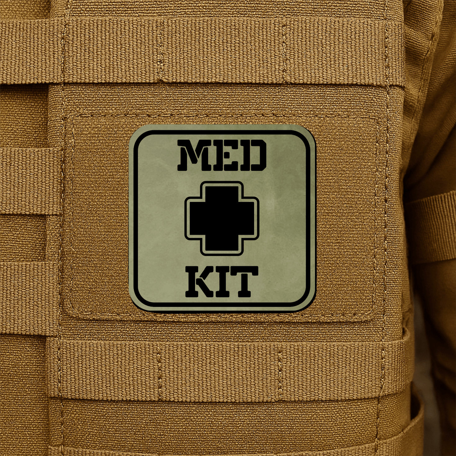 MED KIT IFAK Pouch Identification Patch 2"x2" Hook & Loop | Made in USA - LoneStar Adhesive