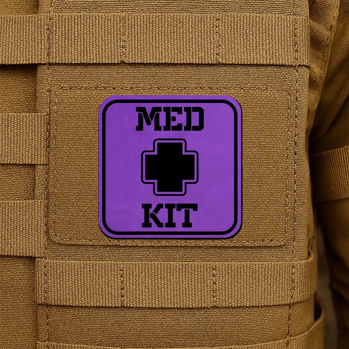 MED KIT IFAK Pouch Identification Patch 2"x2" Hook & Loop | Made in USA - LoneStar Adhesive