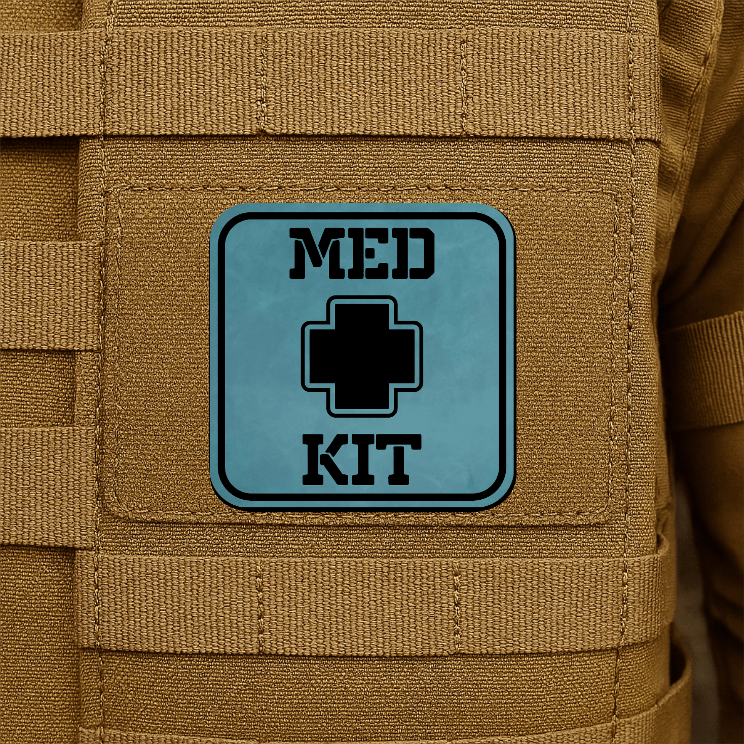 MED KIT IFAK Pouch Identification Patch 2"x2" Hook & Loop | Made in USA - LoneStar Adhesive
