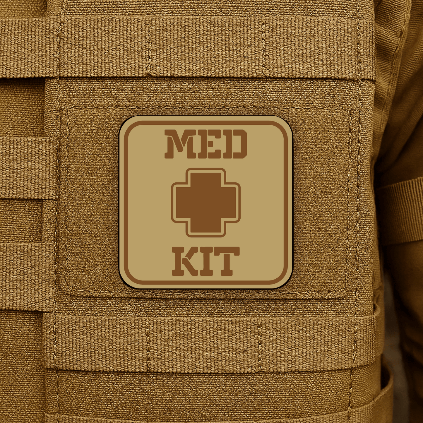 MED KIT IFAK Pouch Identification Patch 2"x2" Hook & Loop | Made in USA - LoneStar Adhesive