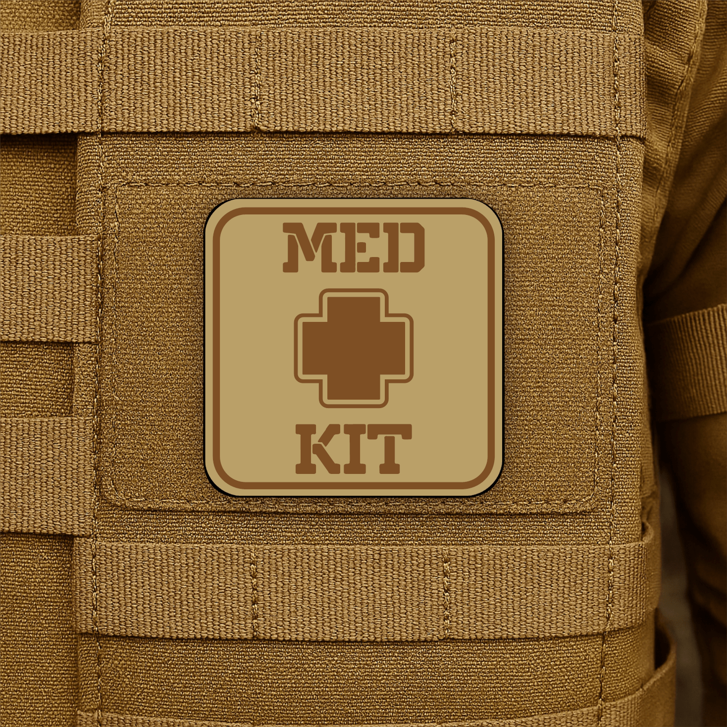 MED KIT IFAK Pouch Identification Patch 2"x2" Hook & Loop | Made in USA - LoneStar Adhesive