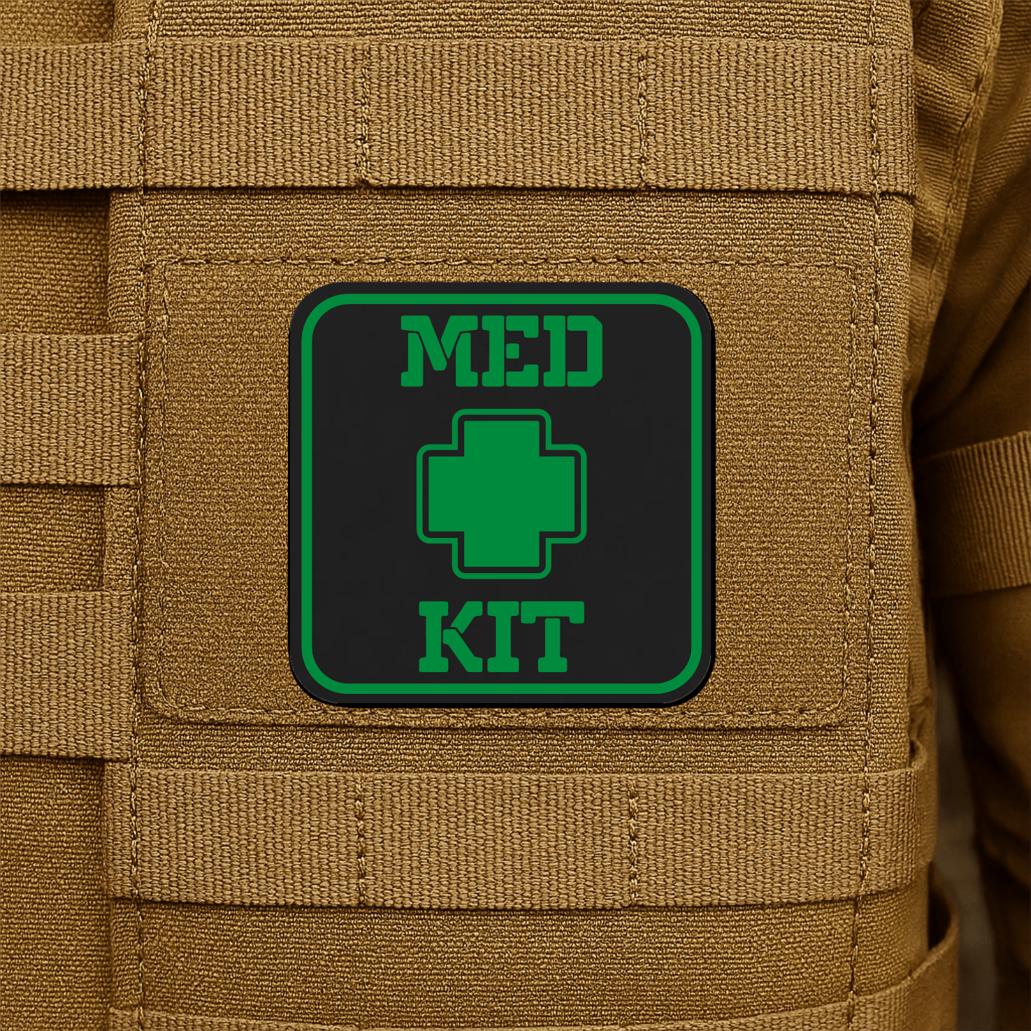MED KIT IFAK Pouch Identification Patch 2"x2" Hook & Loop | Made in USA - LoneStar Adhesive