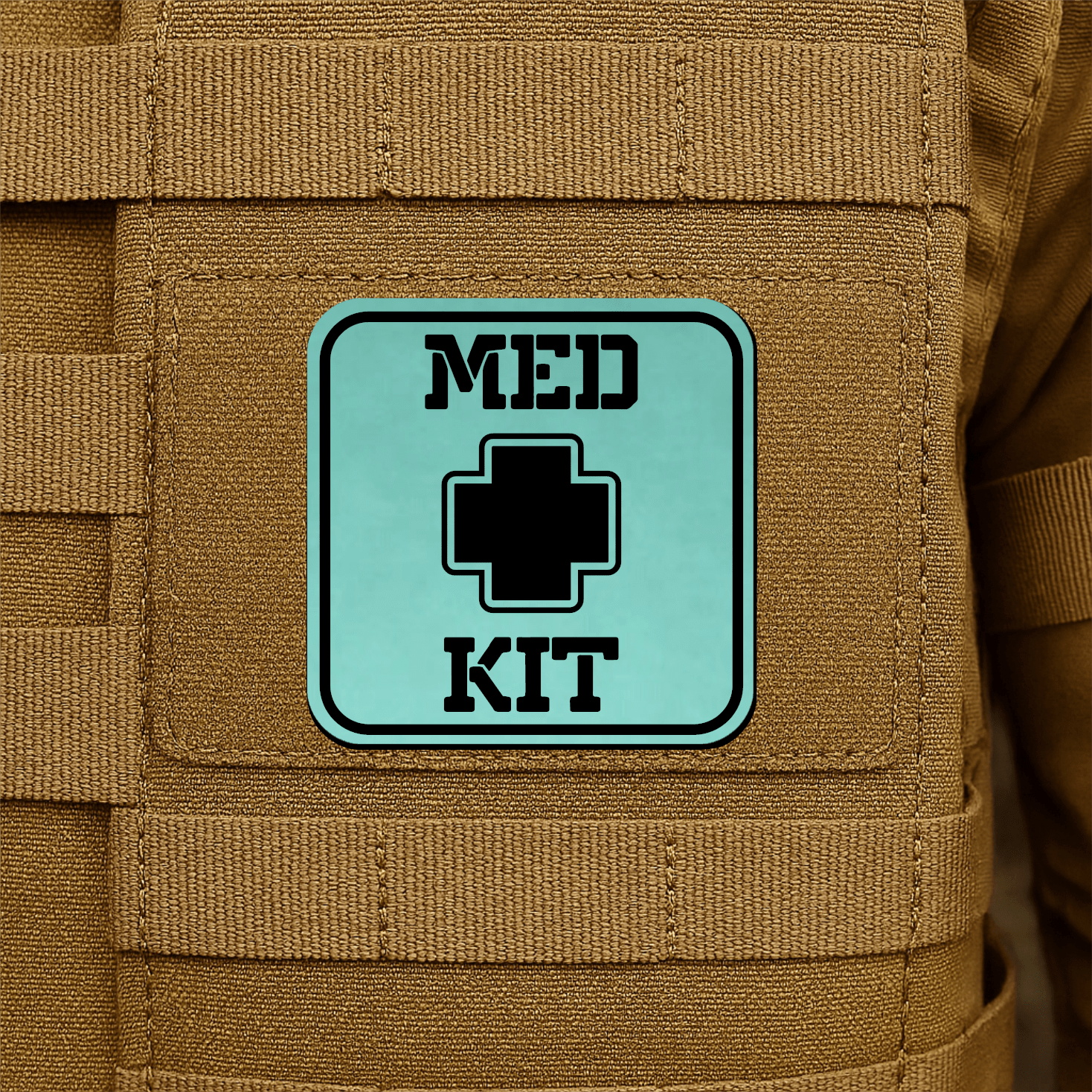 MED KIT IFAK Pouch Identification Patch 2"x2" Hook & Loop | Made in USA - LoneStar Adhesive