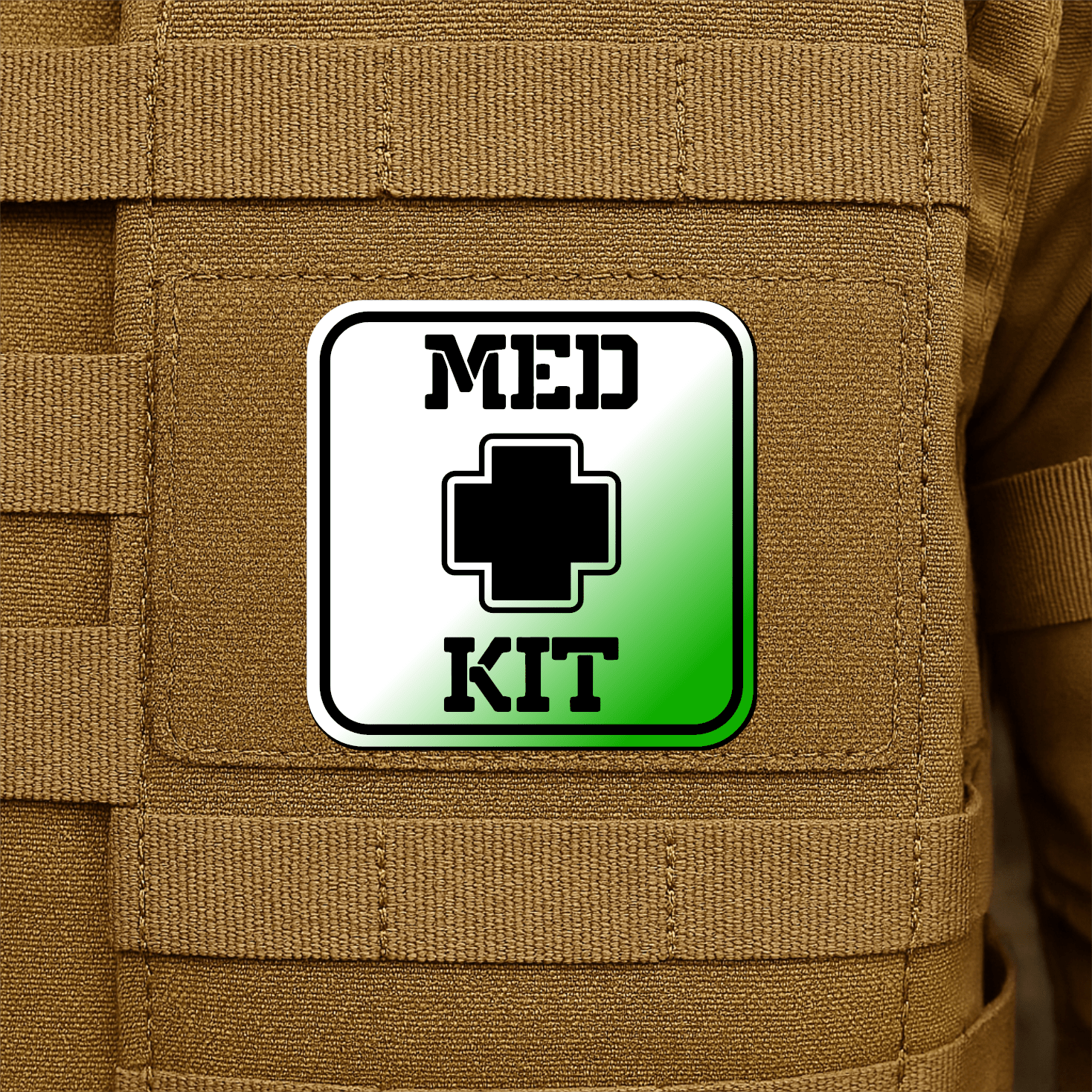 MED KIT IFAK Pouch Identification Patch 2"x2" Hook & Loop | Made in USA - LoneStar Adhesive