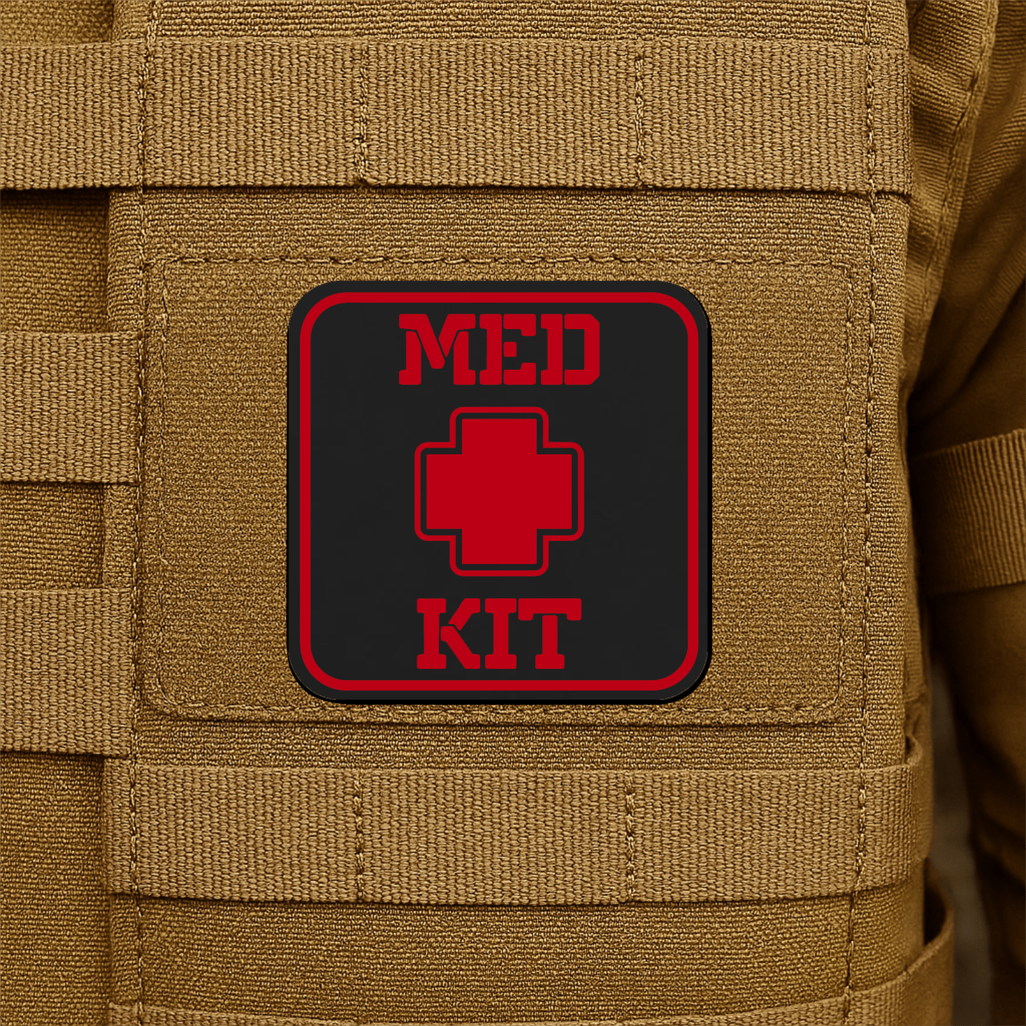 MED KIT IFAK Pouch Identification Patch 2"x2" Hook & Loop | Made in USA - LoneStar Adhesive