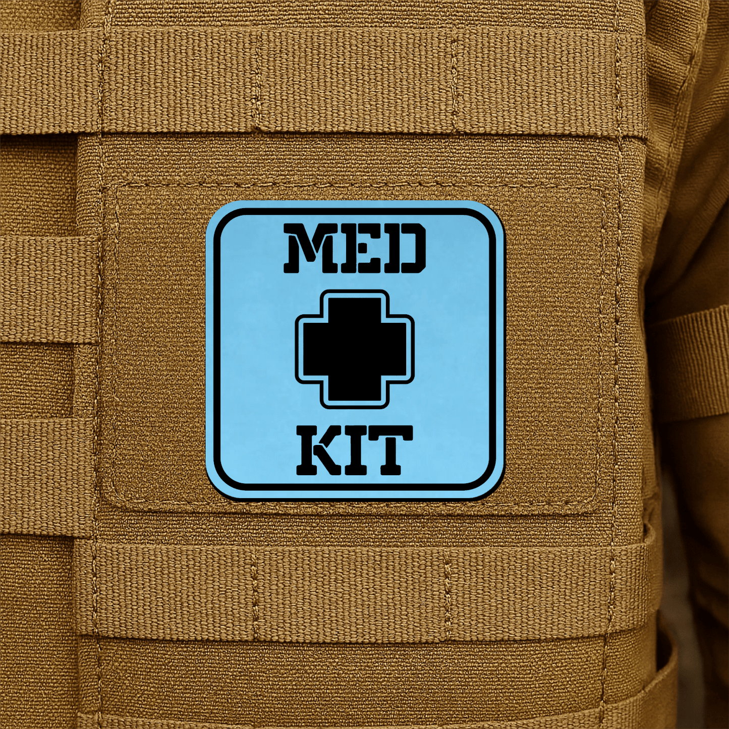 MED KIT IFAK Pouch Identification Patch 2"x2" Hook & Loop | Made in USA - LoneStar Adhesive