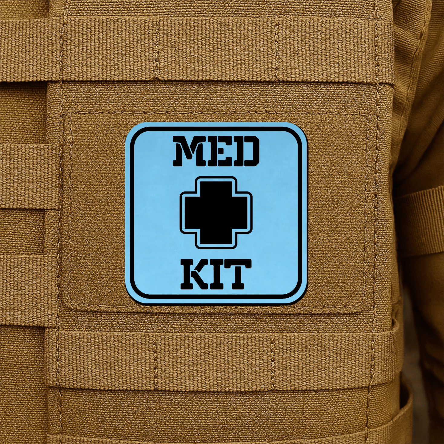 MED KIT IFAK Pouch Identification Patch 2"x2" Hook & Loop | Made in USA - LoneStar Adhesive