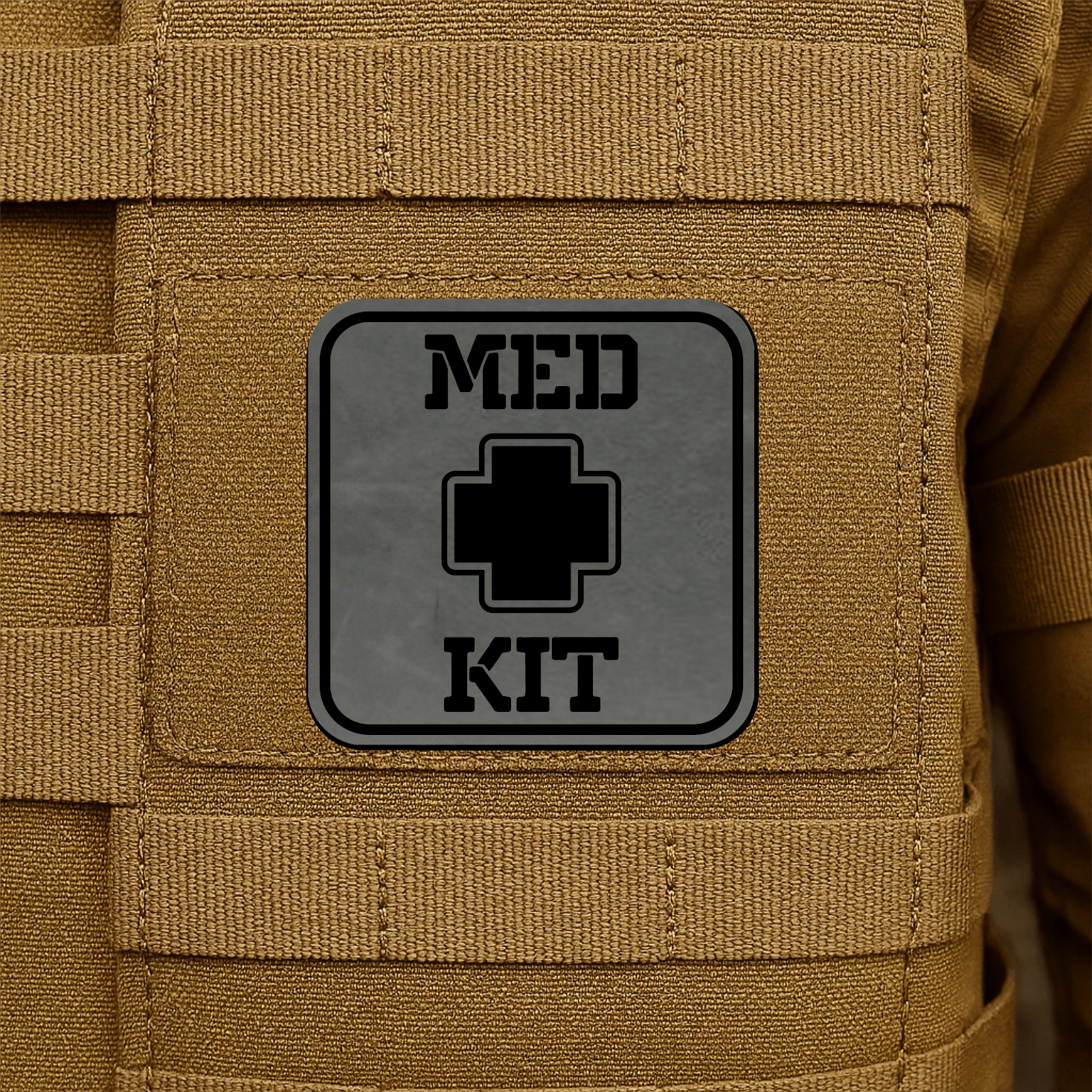 MED KIT IFAK Pouch Identification Patch 2"x2" Hook & Loop | Made in USA - LoneStar Adhesive