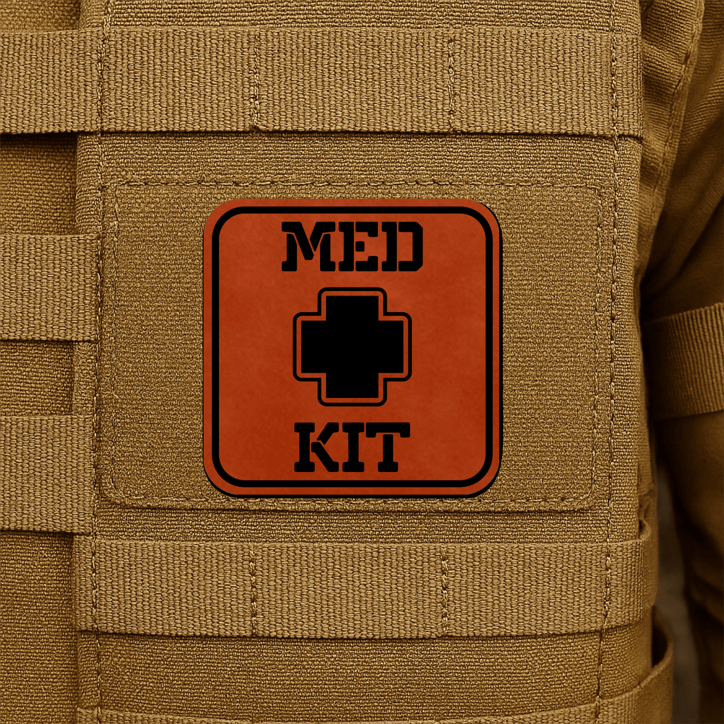 MED KIT IFAK Pouch Identification Patch 2"x2" Hook & Loop | Made in USA - LoneStar Adhesive