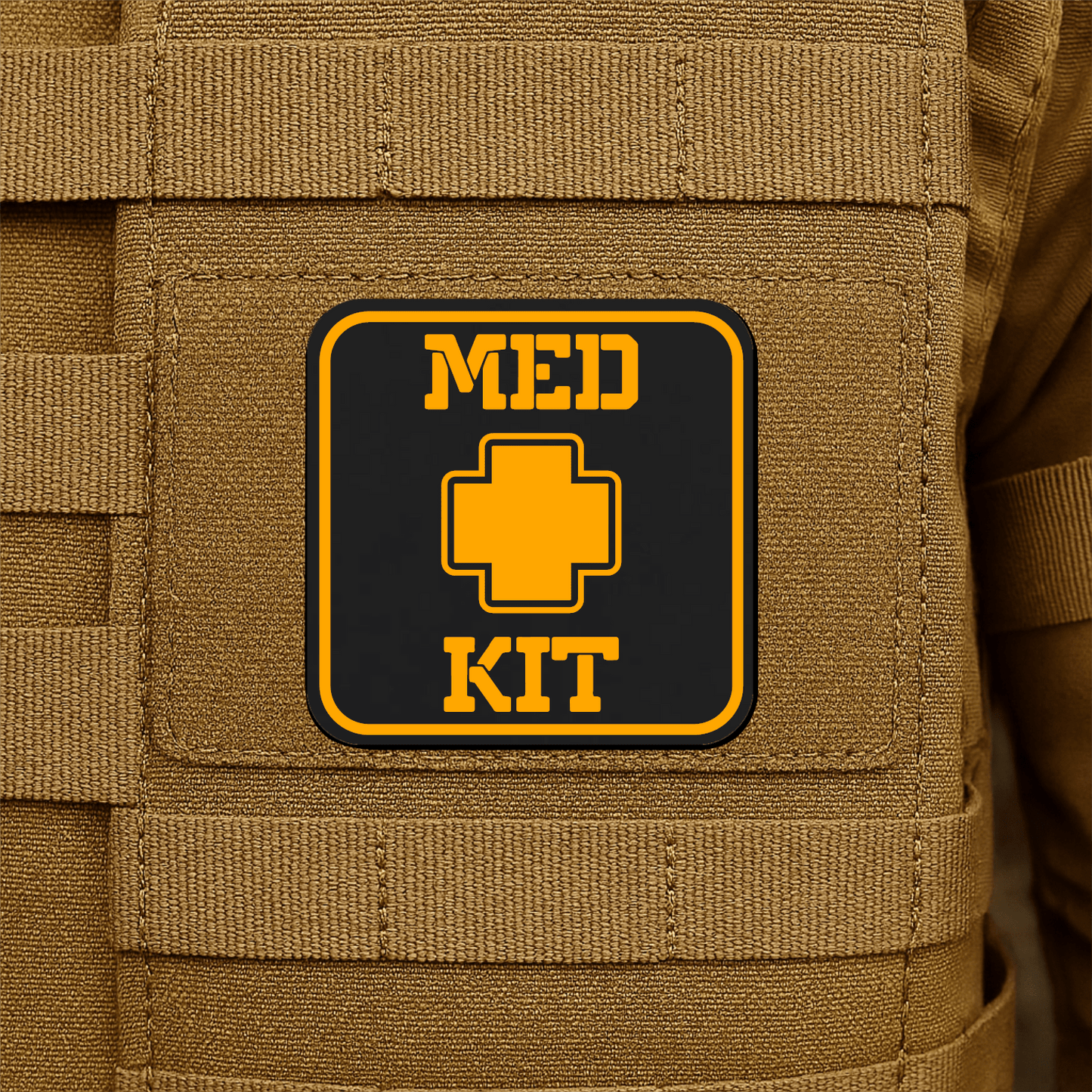 MED KIT IFAK Pouch Identification Patch 2"x2" Hook & Loop | Made in USA - LoneStar Adhesive