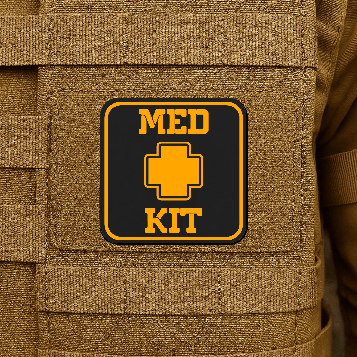 MED KIT IFAK Pouch Identification Patch 2"x2" Hook & Loop | Made in USA - LoneStar Adhesive