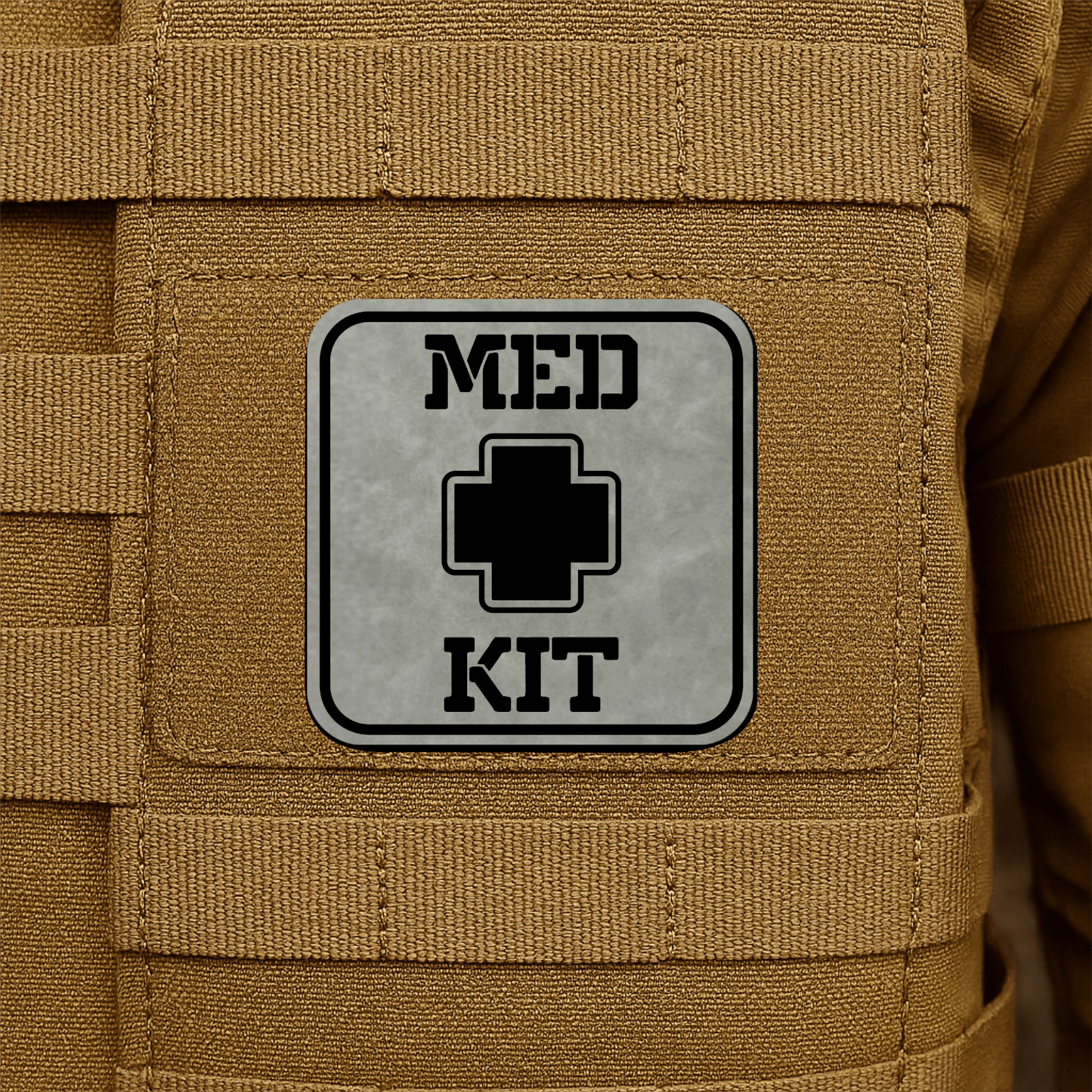 MED KIT IFAK Pouch Identification Patch 2"x2" Hook & Loop | Made in USA - LoneStar Adhesive