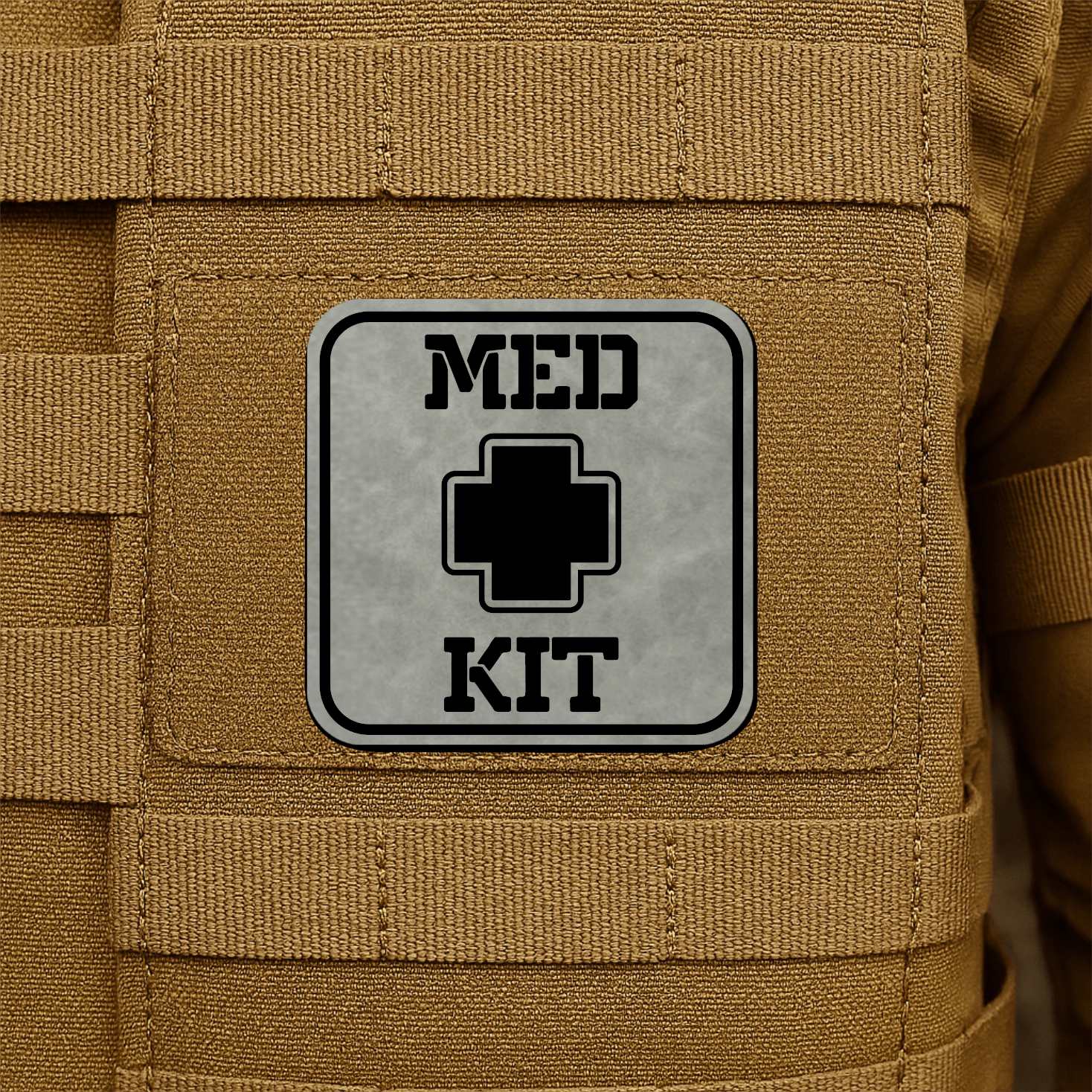 MED KIT IFAK Pouch Identification Patch 2"x2" Hook & Loop | Made in USA - LoneStar Adhesive