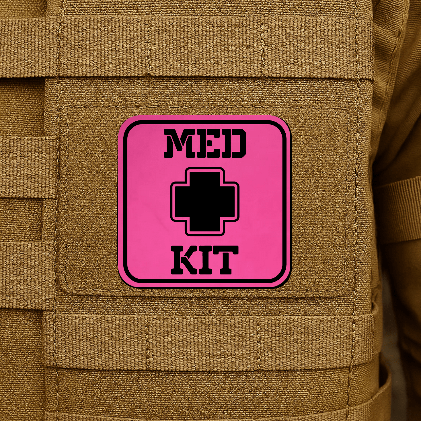 MED KIT IFAK Pouch Identification Patch 2"x2" Hook & Loop | Made in USA - LoneStar Adhesive
