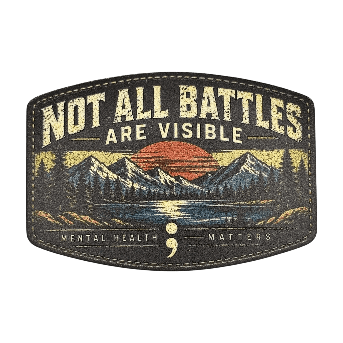 Mental Health Awareness UV Printed Hat Patch Collection | Semicolon Patches - #LoneStar Adhesive#