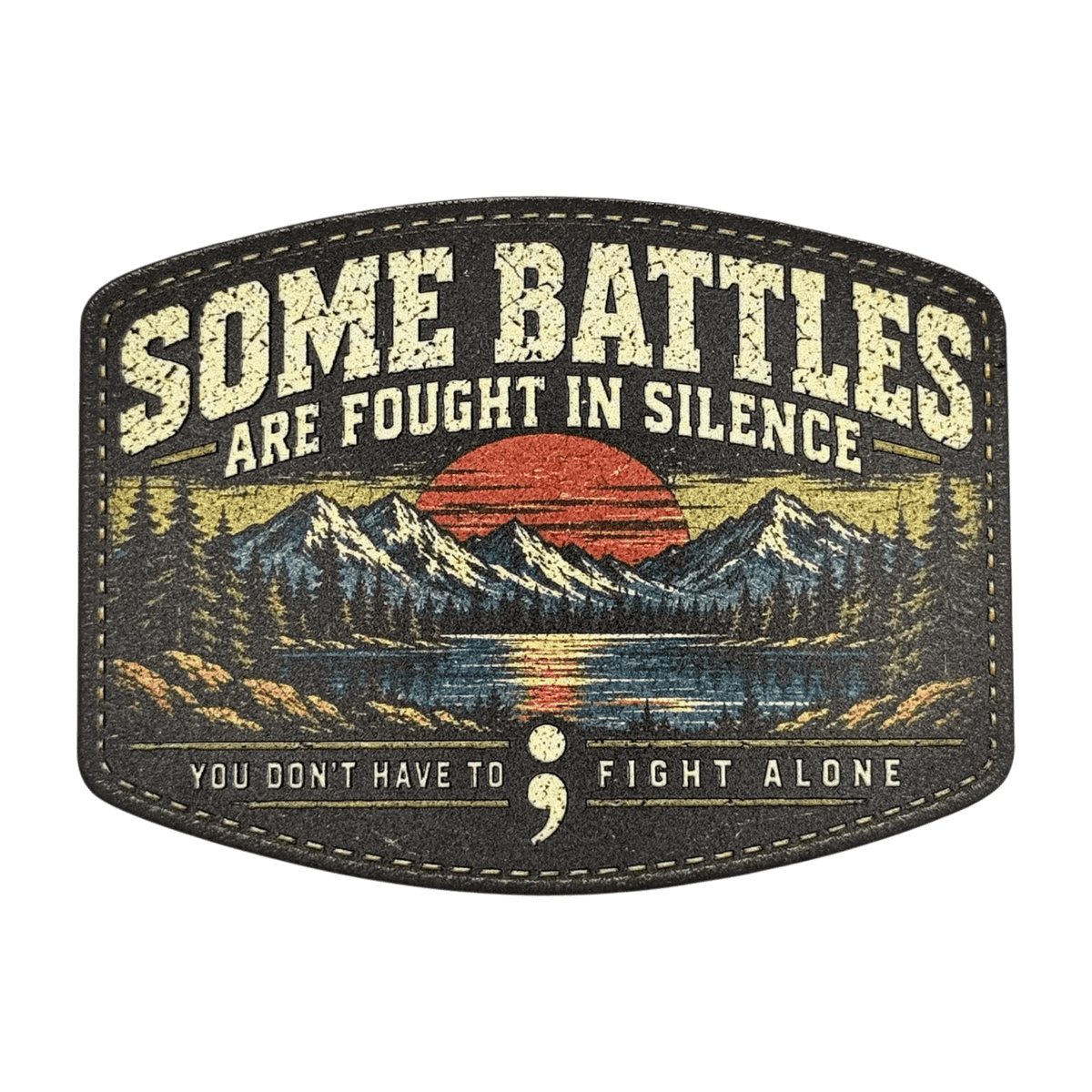 Mental Health Awareness UV Printed Hat Patch Collection | Semicolon Patches - #LoneStar Adhesive#