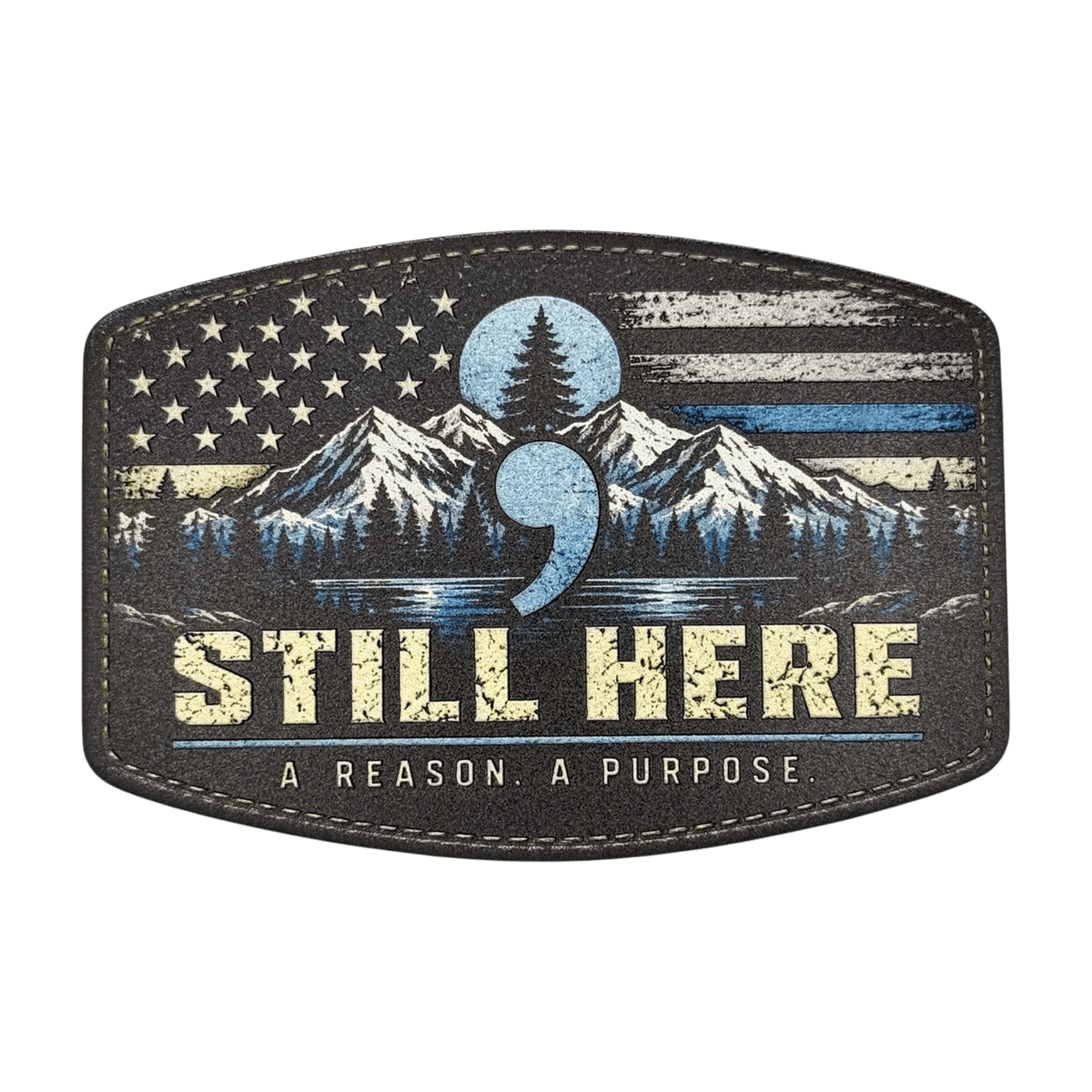 Mental Health Awareness UV Printed Hat Patch Collection | Semicolon Patches - #LoneStar Adhesive#
