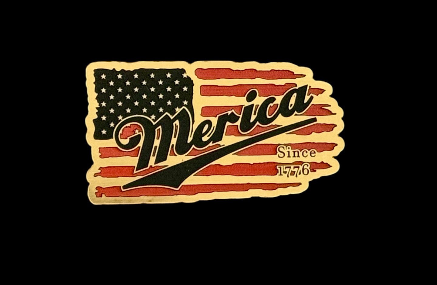 Merica on American Flag Patriotic Acrylic Hat Patch - 3 Colors Available - LoneStar Adhesive
