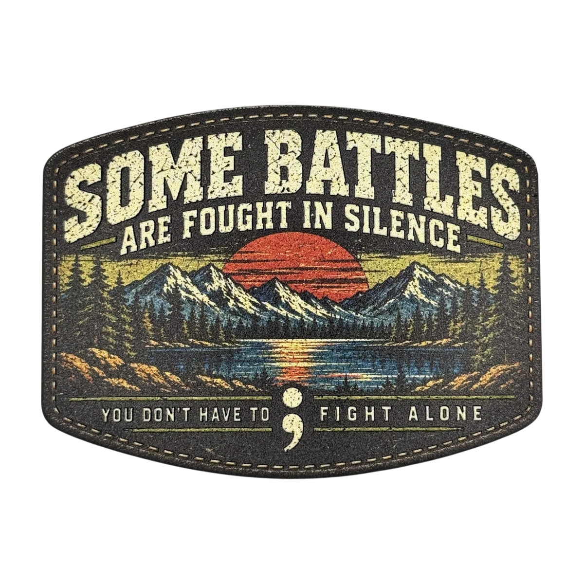 Mental Health Awareness UV Printed Hat Patch Collection | Semicolon Patches