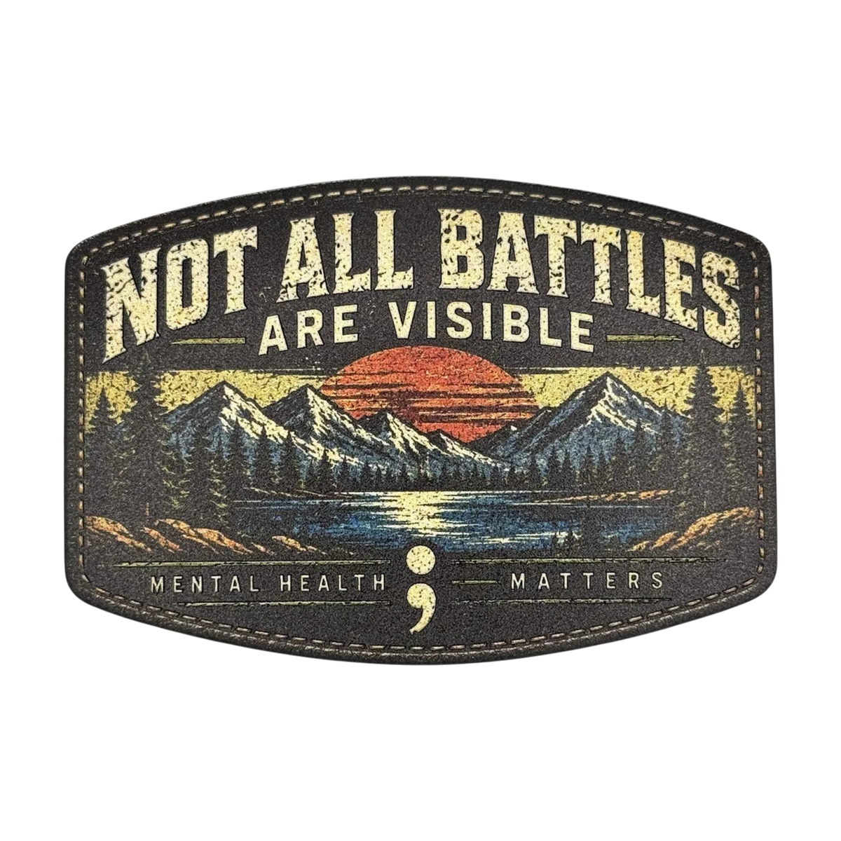Mental Health Awareness UV Printed Hat Patch Collection | Semicolon Patches