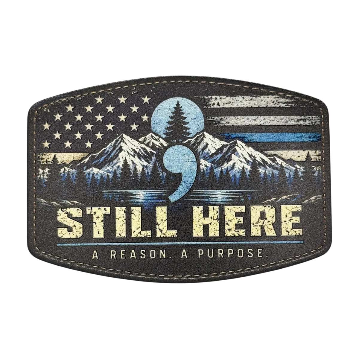 Mental Health Awareness UV Printed Hat Patch Collection | Semicolon Patches