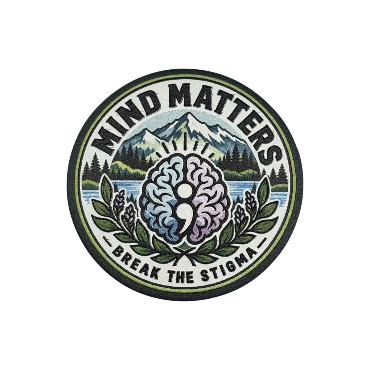 Mental Health Awareness UV Printed Hat Patch Collection | Semicolon Patches