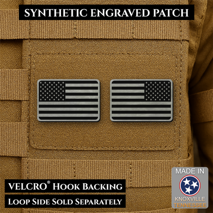 Mini Tactical Synthetic American Flag Patch - Set of 2 | Made in USA | VELCRO® Brand Hook Backing