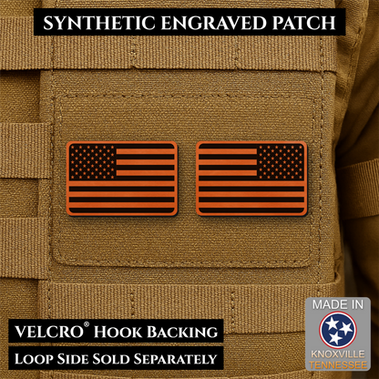 Mini Tactical Synthetic American Flag Patch - Set of 2 | Made in USA | VELCRO® Brand Hook Backing