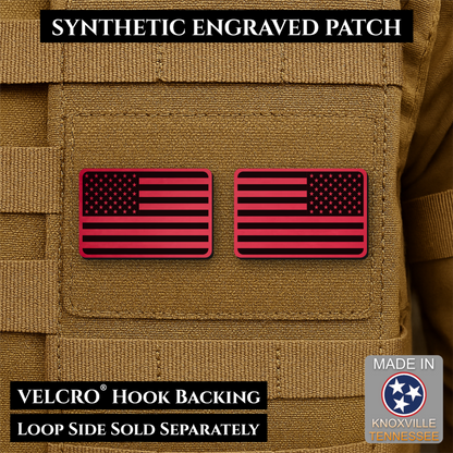 Mini Tactical Synthetic American Flag Patch - Set of 2 | Made in USA | VELCRO® Brand Hook Backing