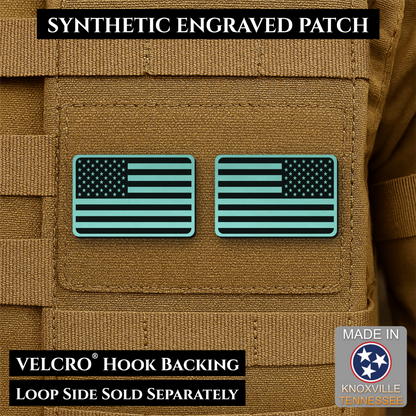 Mini Tactical Synthetic American Flag Patch - Set of 2 | Made in USA | VELCRO® Brand Hook Backing