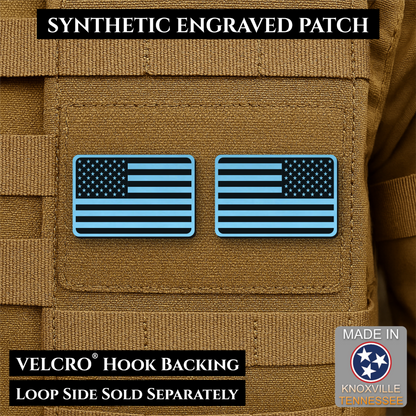 Mini Tactical Synthetic American Flag Patch - Set of 2 | Made in USA | VELCRO® Brand Hook Backing