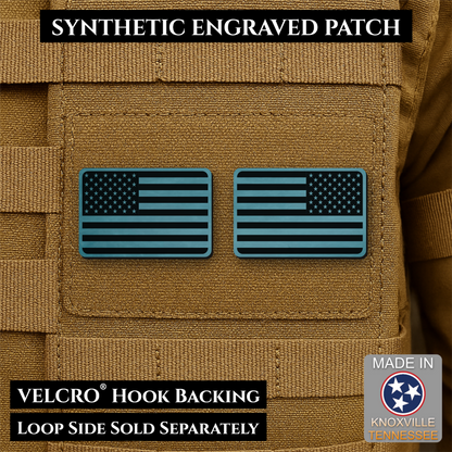 Mini Tactical Synthetic American Flag Patch - Set of 2 | Made in USA | VELCRO® Brand Hook Backing