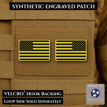 Mini Tactical Synthetic American Flag Patch - Set of 2 | Made in USA | VELCRO® Brand Hook Backing - LoneStar Adhesive