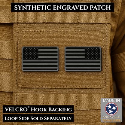 Mini Tactical Synthetic American Flag Patch - Set of 2 | Made in USA | VELCRO® Brand Hook Backing - LoneStar Adhesive