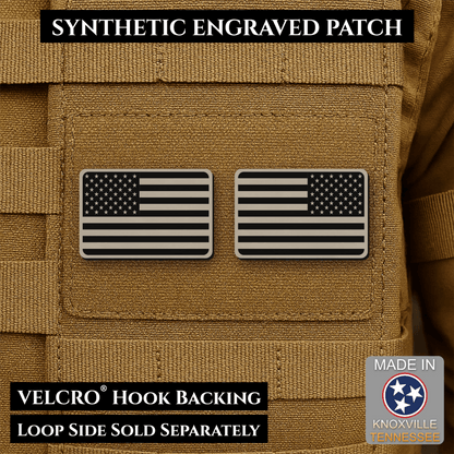 Mini Tactical Synthetic American Flag Patch - Set of 2 | Made in USA | VELCRO® Brand Hook Backing - LoneStar Adhesive