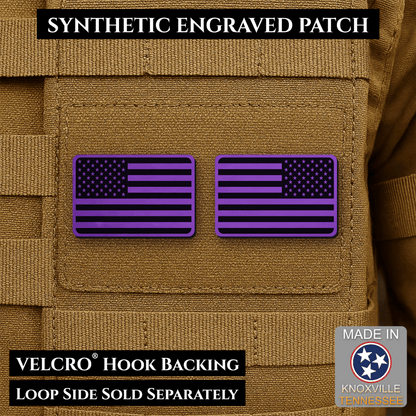 Mini Tactical Synthetic American Flag Patch - Set of 2 | Made in USA | VELCRO® Brand Hook Backing - LoneStar Adhesive