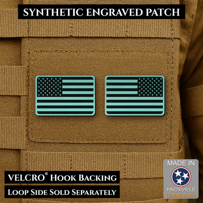 Mini Tactical Synthetic American Flag Patch - Set of 2 | Made in USA | VELCRO® Brand Hook Backing - LoneStar Adhesive