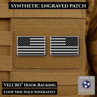 Mini Tactical Synthetic American Flag Patch - Set of 2 | Made in USA | VELCRO® Brand Hook Backing - LoneStar Adhesive