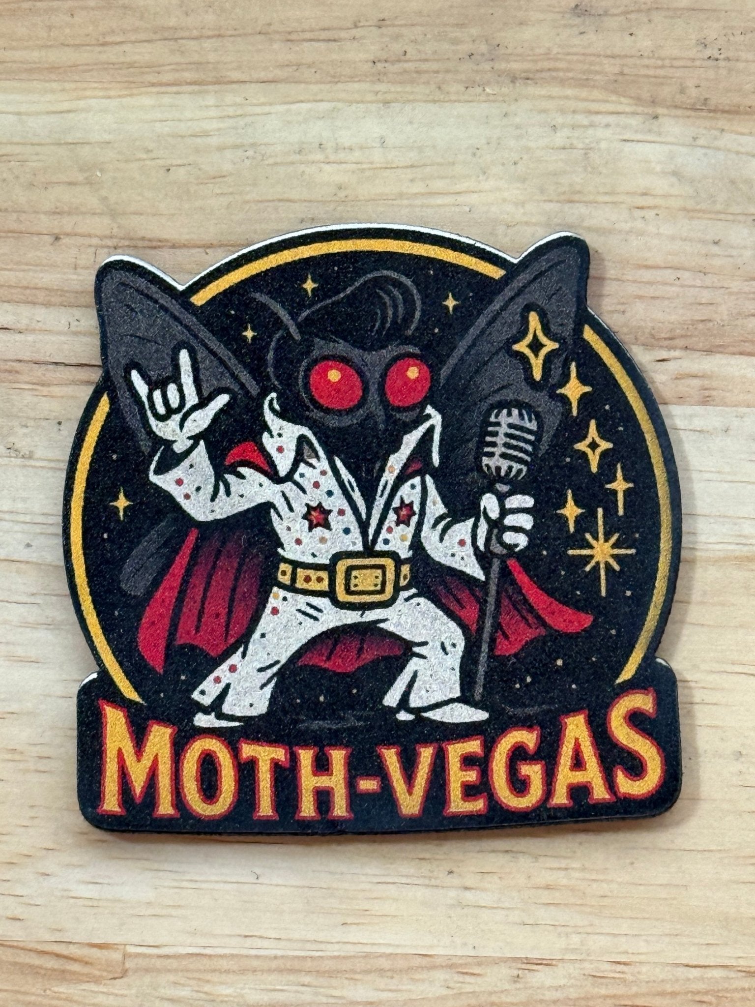 Moth - Vegas Mothman and Elvis Mashup UV Printed Patch - LoneStar Adhesive