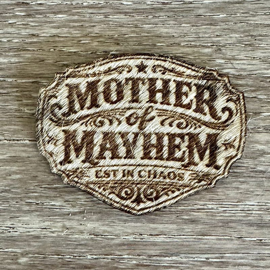 Mother of Mayhem Genuine Cowhide Iron-On Patch - #LoneStar Adhesive#