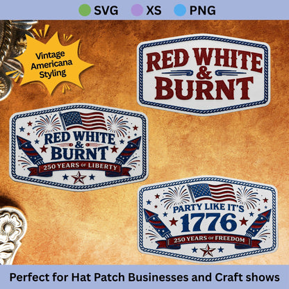 Summer Freedom Color Collection | Tri-Color Acrylic Patriotic Patch SVG Files