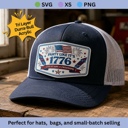 Summer Freedom Color Collection | Tri-Color Acrylic Patriotic Patch SVG Files