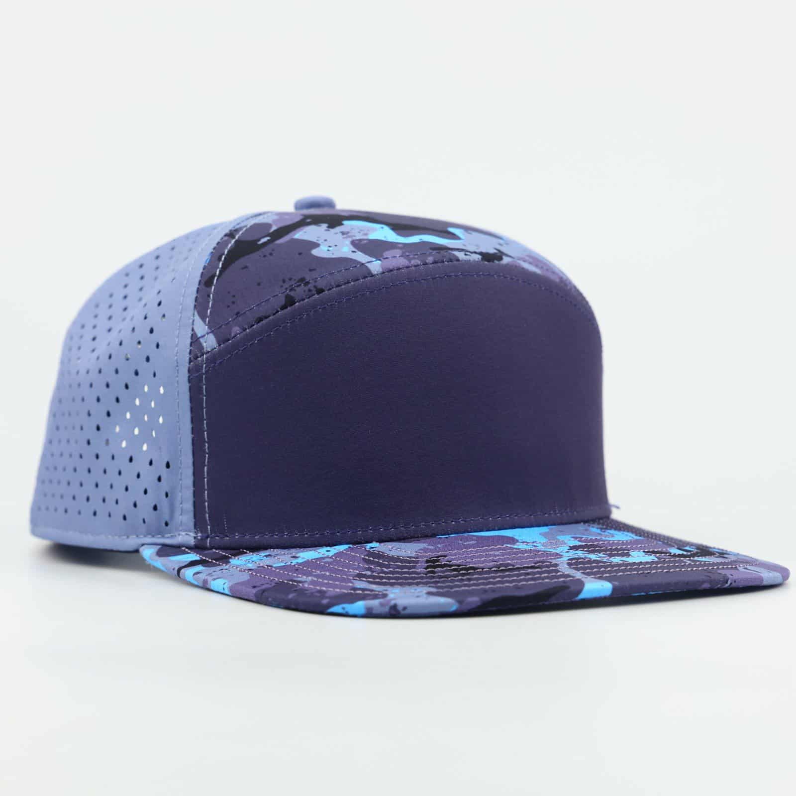 navy blue front with camo top and bill with blue back - LoneStar Adhesive