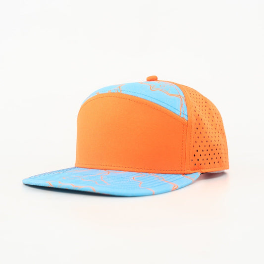 neon orange and blue topo - LoneStar Adhesive