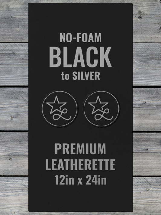 NO-FOAM Black/Silver Durra-Bull Leatherette Sheets (12x24) - #LoneStar Adhesive#