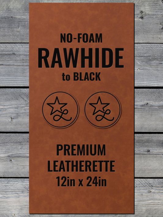 NO-FOAM Rawhide/Black Durra-Bull Leatherette Sheets (12x24) - #LoneStar Adhesive#