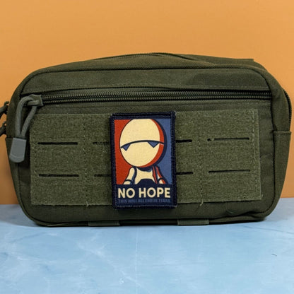 No Hope Meme Funny Morale Patch, Hitchhiker's Guide, 2x3" | Made in USA | VELCRO® Brand Hook Backing - LoneStar Adhesive
